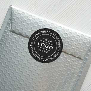Adesivo Logotipo de Negócio Personalizado Preto Agradecime
