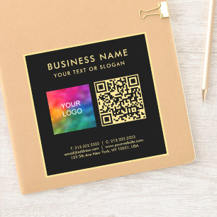 Adesivo Logotipo de Negócios Código QR Texto Elegante Pret