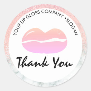 Adesivo Logotipo de Negócios de Brilho Labial Mármore Glit