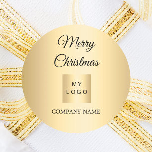 Adesivo logotipo de negócios dourado de Natal