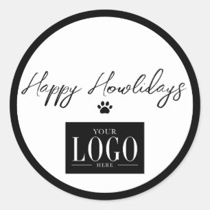 Adesivo Logotipo de Negócios Impressão de Pata de Feliz Na