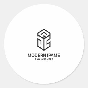Adesivo Logotipo de negócios moderno minimalista preto e b