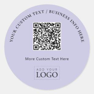 Adesivo Logotipo de negócios simples roxo código QR promoc