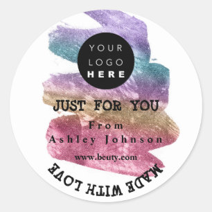 Adesivo Logotipo De obrigado Feito Com O Amor Enrola O Omb