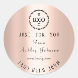 Adesivo Logotipo de obrigado feito com Rosa de pincel de a