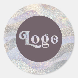 Adesivo Logotipo de ondas de aquarela brilhante elegante