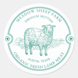 Adesivo Logotipo de Ovelha Cordeiro Rústico Fazenda Campo 