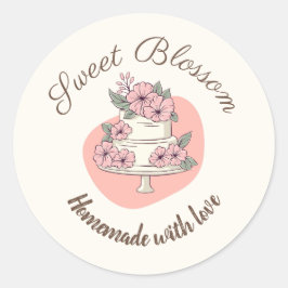Adesivo Logotipo de Padaria de Bolo Floral Personalizado C