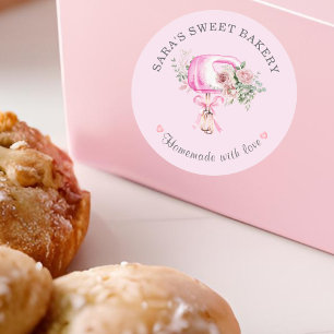 Adesivo Logotipo de padaria de Mixer Moderno Rosa