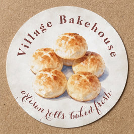 Adesivo Logotipo de Padaria de Pães Rústicos de Aquarela