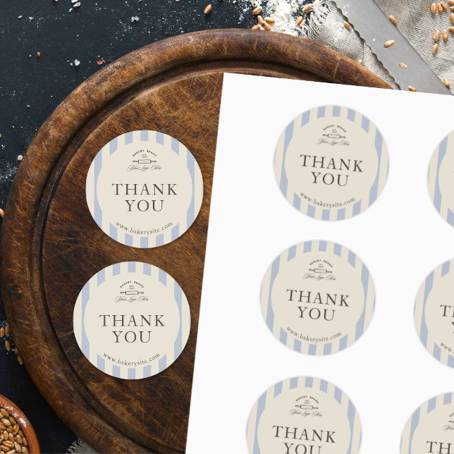 Adesivo Logotipo de padaria em granalha azul-serrilhado (Criador carregado)