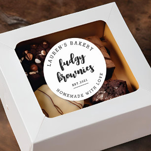 Adesivo Logotipo de Padaria Retro Moderna para Brownies Ca