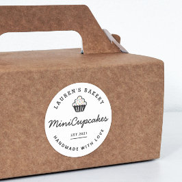 Adesivo Logotipo de Padaria Retro Moderna para Cupcakes Ca
