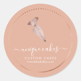 Adesivo Logotipo de padaria simples de laranja Chef pastel