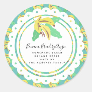 Adesivo Logotipo de Pão de Banana Caseiro Negócios de Alim