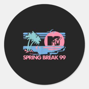 Adesivo Logotipo de quebra de primavera de praia do Pastel
