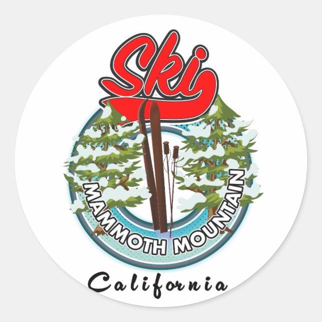 Adesivo Logotipo de ski Mammoth Mountain California (Frente)