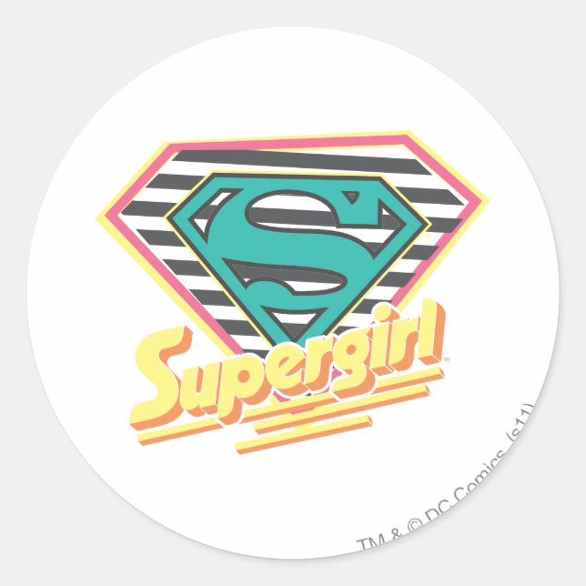 Adesivo Logotipo de Supergirl Striped (Frente)