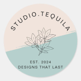 Adesivo Logotipo de texto curvo em Cinzas e bege