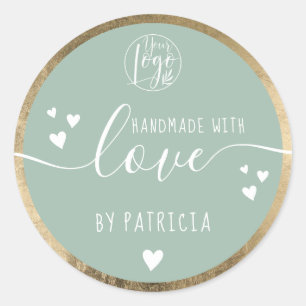 Adesivo Logotipo de tipografia de amor feito à mão coraçõe