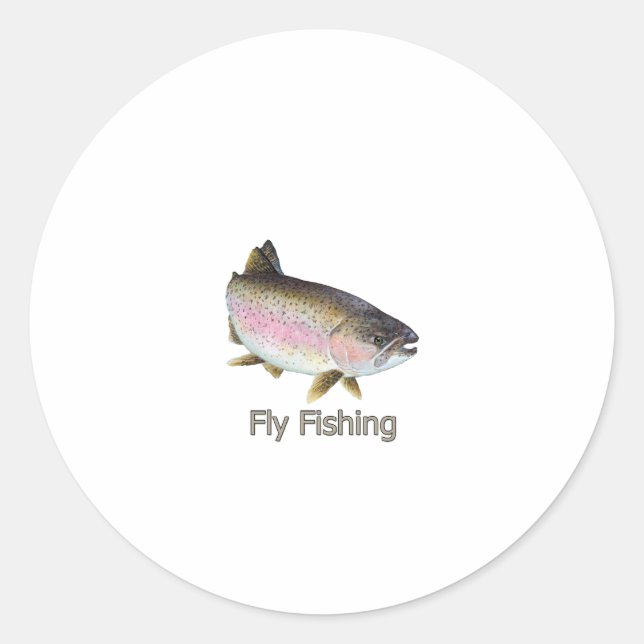 Adesivo Logotipo de truta arco-íris de pesca de mosca (Frente)
