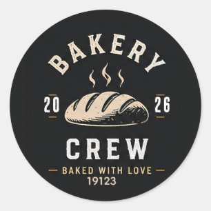 Adesivo 🥖 Logotipo de Uniforme da Equipe da Padaria 🥖