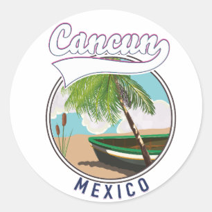 Adesivo logotipo de viagem praia Cancun México