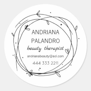 Adesivo Logotipo de wreath preto-e-branco