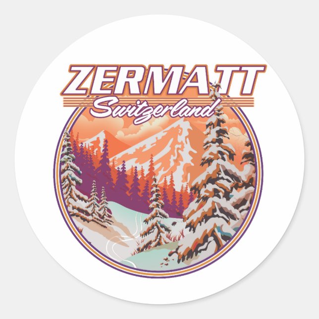 Adesivo logotipo de Zermatt suíça (Frente)