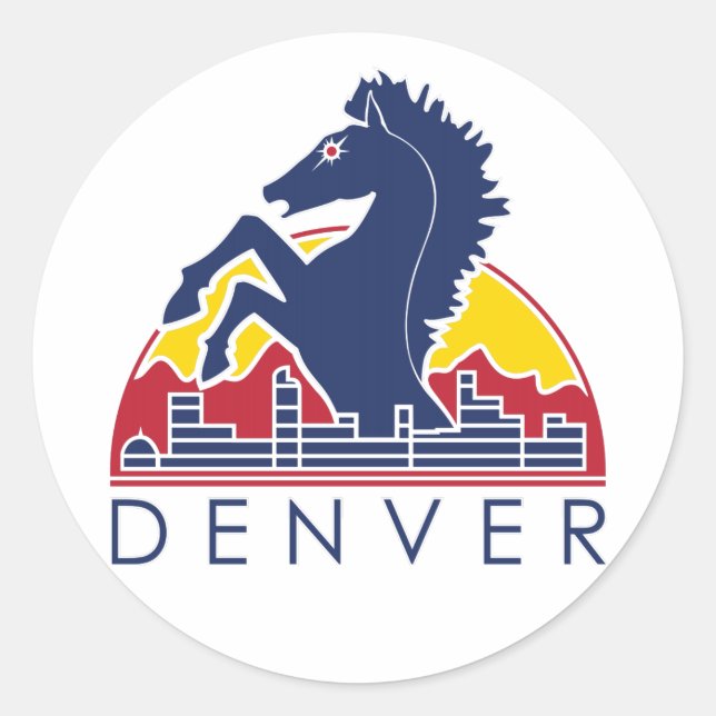 Adesivo Logotipo Denver Cavalo Azul (Frente)