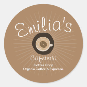 Adesivo Logotipo Desenhado à Mão para Cafeteria Expresso