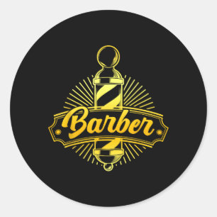 Adesivo Logotipo Divertido de Cabeleireiro Barbearia Escol