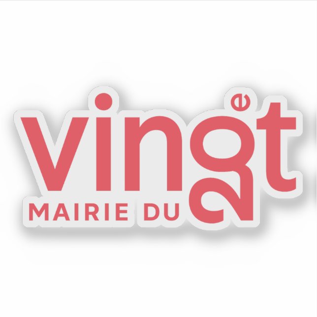 Adesivo Logótipo do arrondissement de 20 de Paris (Frente)