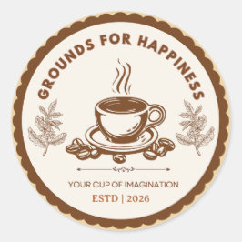 Adesivo Logotipo do Café Grounds For Happiness