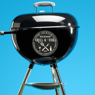 Adesivo Logotipo do Círculo do Nome do Pitmaster Personali