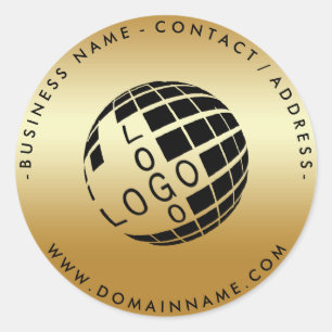 Adesivo Logótipo Do Círculo E Textura Dourada Do Texto