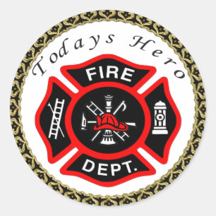 Adesivo Logotipo do Departamento de Fogo Crachá Preto e V