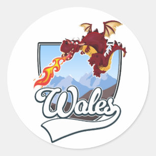 Adesivo logotipo do dragão do País de Gales