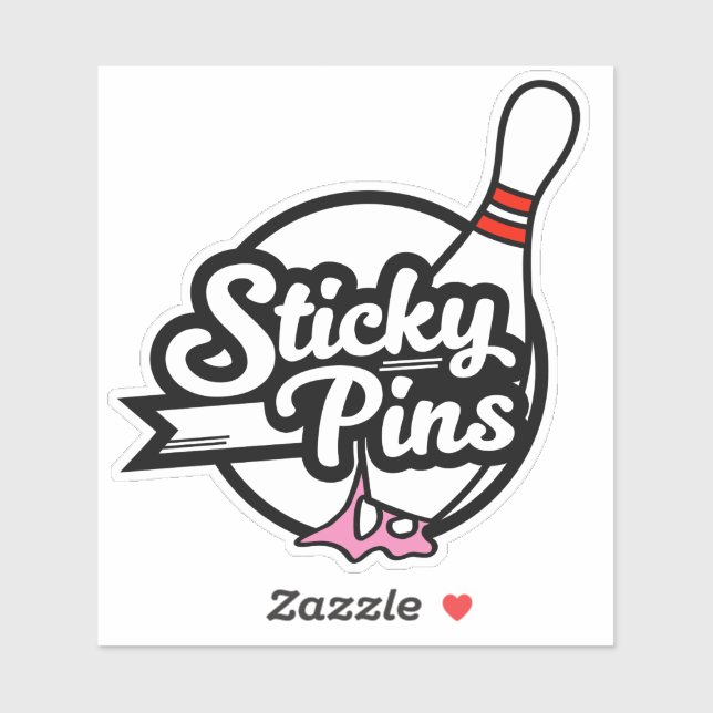 Adesivo Logotipo do grupo de Boliches "Sticky Pins" (Folha)