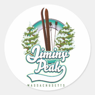 Adesivo logotipo do jiminy peak massachusetts ski