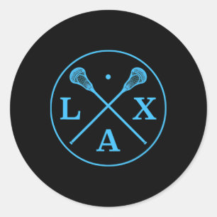 Adesivo Logotipo do Jogador de Lacrosse - Blue Team Color