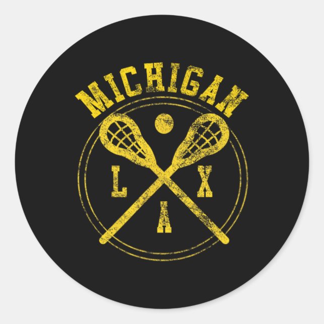 Adesivo Logotipo do Michigan Lacrosse Lax (Frente)