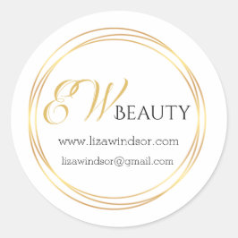 Adesivo Logótipo do monograma do círculo do ouro moderno