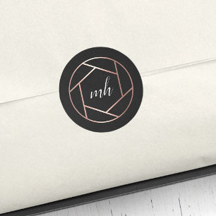 Adesivo Logotipo do Monograma do Faux Dourado do Faux Mode