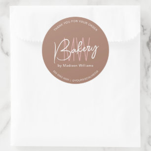 Adesivo Logotipo do Monograma Personalizado da Bakery Brow