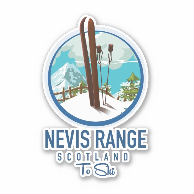 Adesivo logotipo do Nevis Range escócia Esqui (Frente)