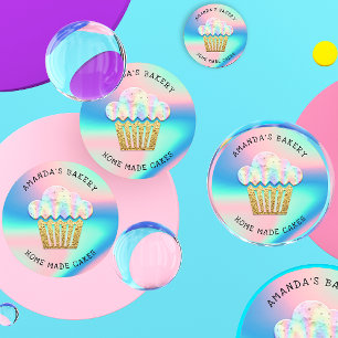 Adesivo Logotipo do Obrigado brilhante Hológrafo Pastel Co