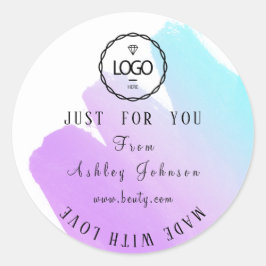 Adesivo Logotipo Do obrigado Feito Com O Ombro Púrpura Ros