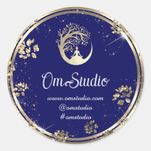 Adesivo Logotipo do obrigado Ioga Compro de atenção Dourad
