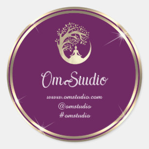 Adesivo Logotipo do obrigado Ioga Compro de míngua Dourada